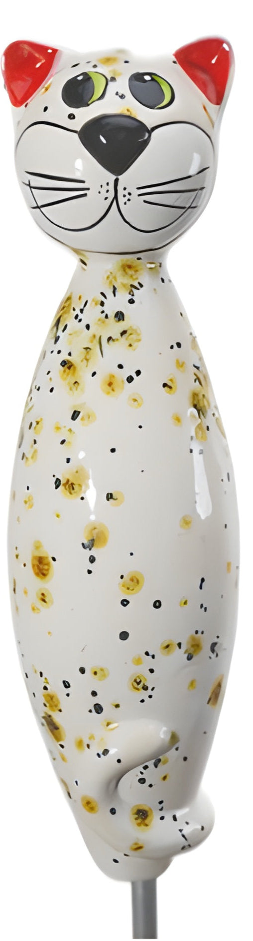 Decorative cat-shaped object with floral pattern on a white background from Goose and Company