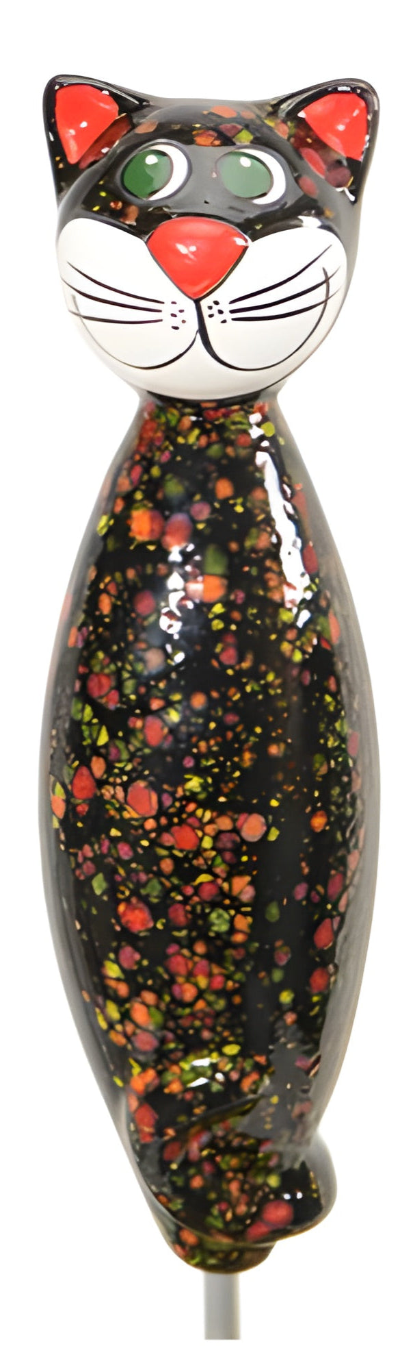 Black with Coral Red Spots