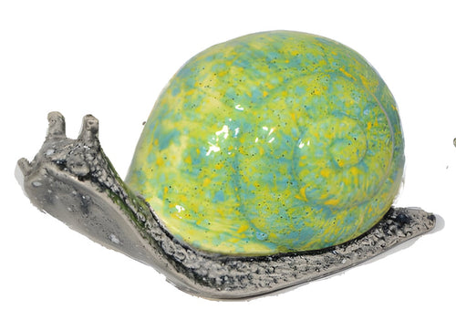 12" Mosaic Round Shelled Snail Garden Decor