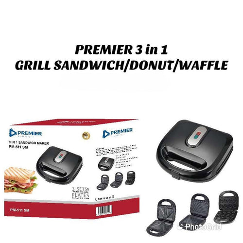 3 in 1- Grill Sandwich, Donut, Waffle