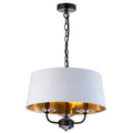 3L MATT BLACK STYLO PENDANT C/W WHITE SHADE WITH INNER GOLD FINISH