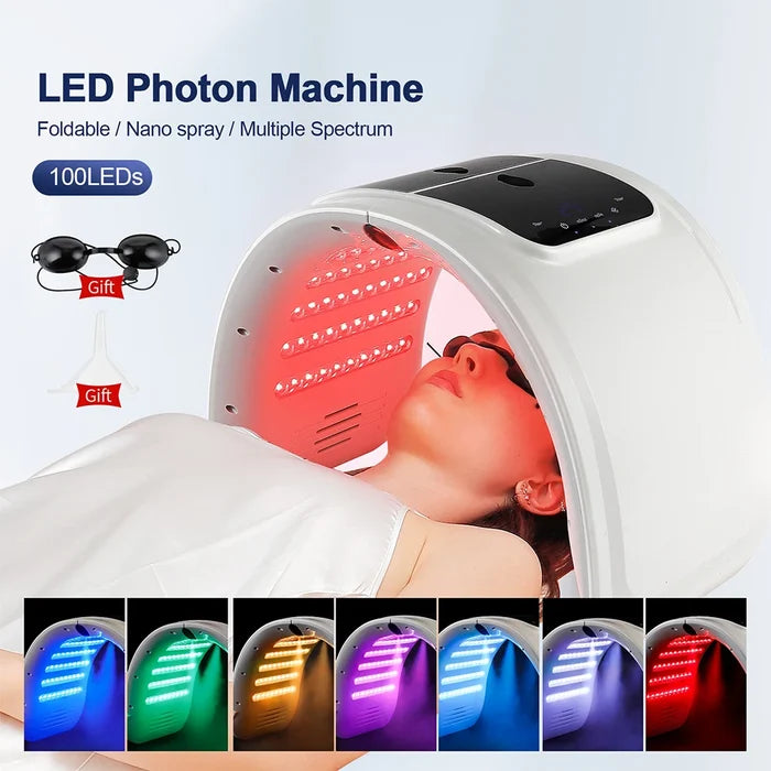 7-Color LED Photon Face Mask & Nano Spray Machine - Skin Rejuvenation Anti-Aging Home Therapy