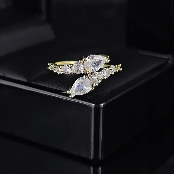 Adjustable Cubic Zirconia Cocktail Ring Valentine Gift 2026 Sparkling Prong Setting