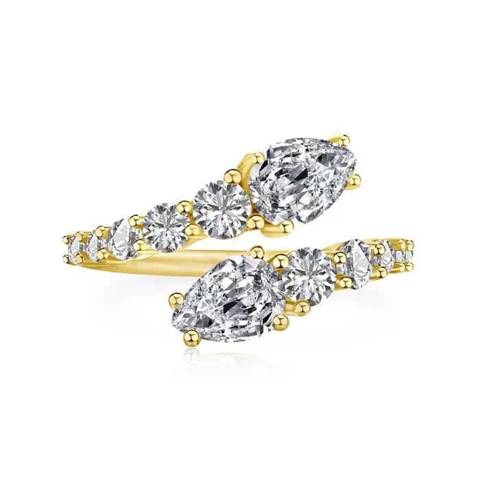 Adjustable Cubic Zirconia Cocktail Ring Valentine Gift 2026 Sparkling Prong Setting