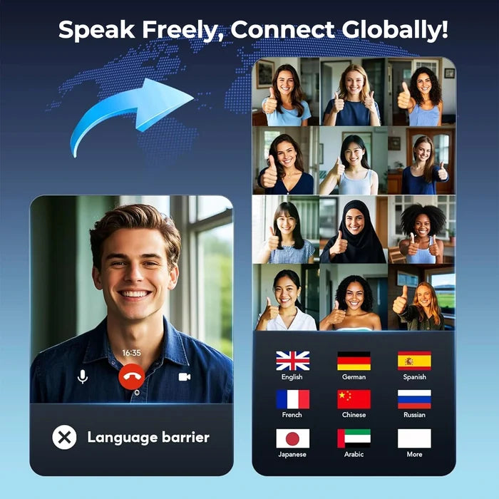 AI Translation Earbuds Real Time 144 Languages, Clear Calls