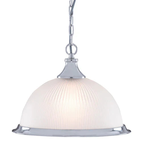 American Diner Pendant - Silver & Acid Glass