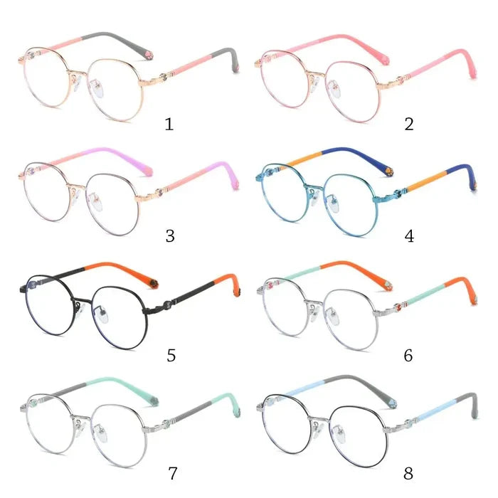 Anti Blue Light Glasses For Kids Classic Metal Frame Eyewear Back To School 2026 Eye Protection