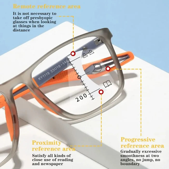Anti-Blue Light Reading Glasses - Progressive Multifocal Eyewear, Ultra Light Frame, Back To School 2026