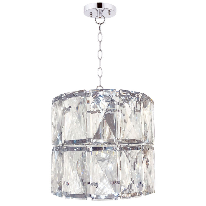 Aurora 1 Light Crystal Pendant Polished Chrome