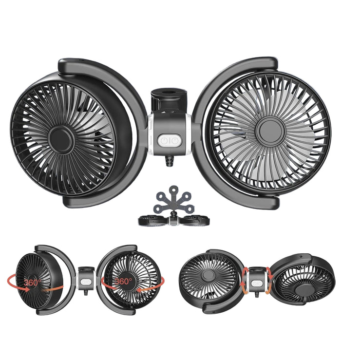 Backseat Car Fans for Pets Dual Cooling With Adjustable Airflow Keeps Dogs Calm Summer Travel 2025