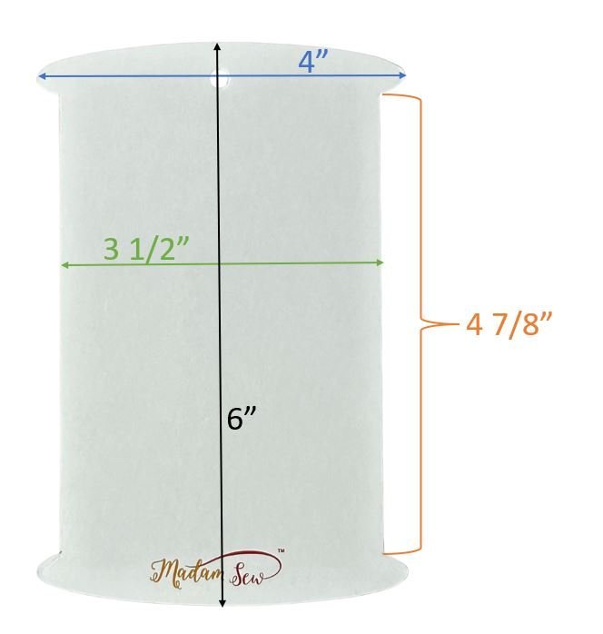Size details of the Madam Sew Bias Tape Bobbins