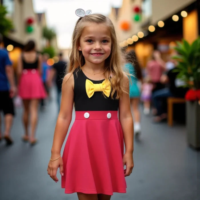 Breathable girls' dress - lace-up sling, sleeveless, flowy, polyester, for summer