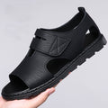 Breathable men's sandals – open-toe slip-on, synthetic leather, casual outdoor wear