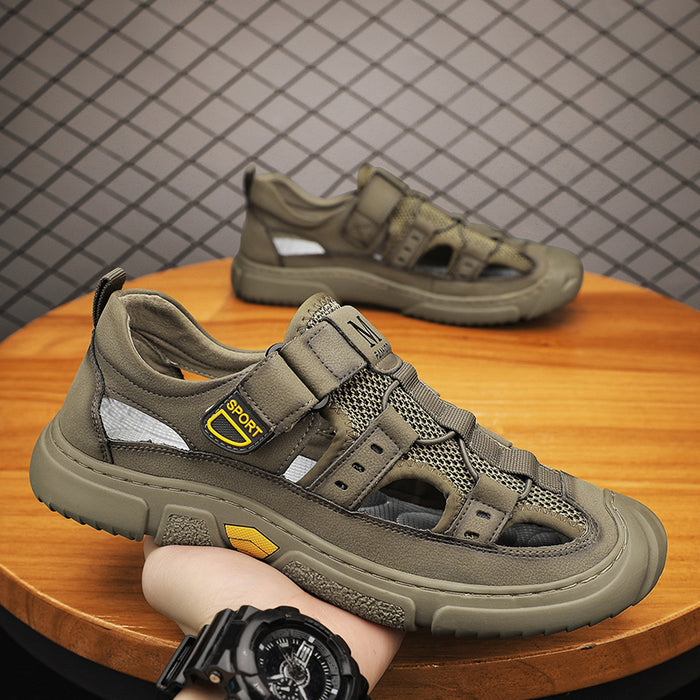 Breathable men's water shoes - casual, PU and mesh upper, EVA sole, for water activities