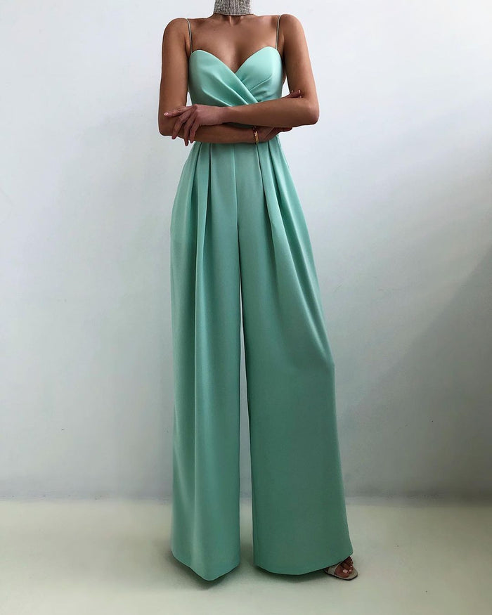 Breathable women's jumpsuit – high waist, straight leg, for summer events 5