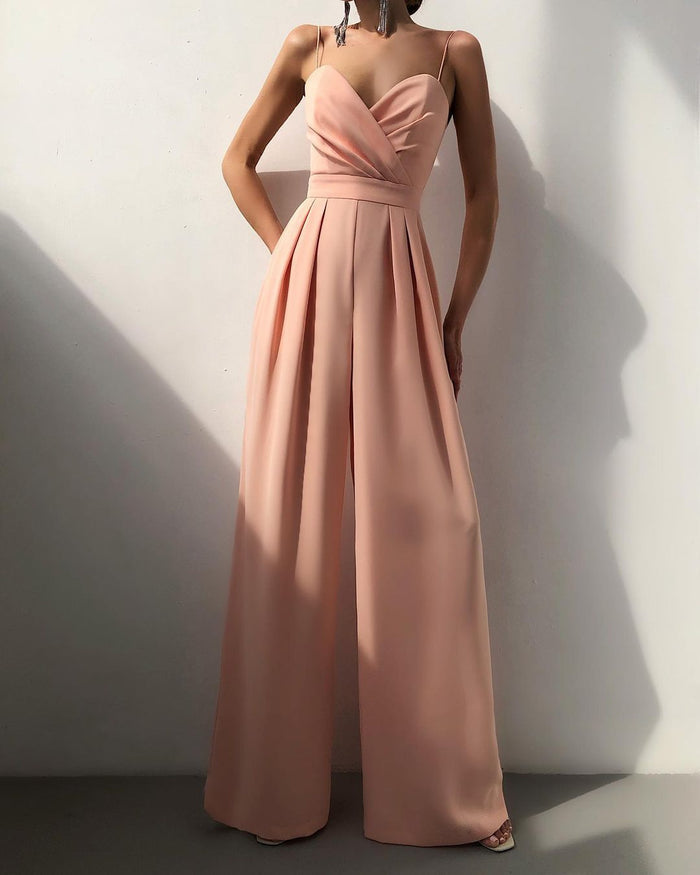 Breathable women's jumpsuit – high waist, straight leg, for summer events 7