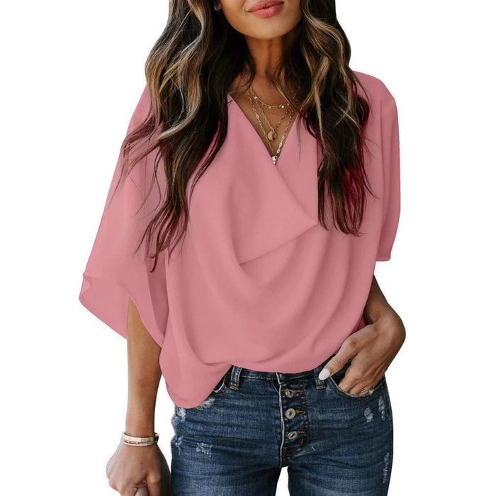 Breathable women's shirt – elegant design, soft polyester, for casual outings 0
