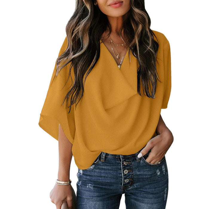 Breathable women's shirt – elegant design, soft polyester, for casual outings 1