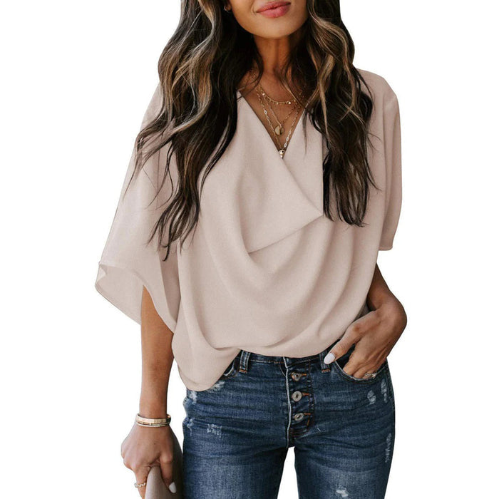Breathable women's shirt – elegant design, soft polyester, for casual outings 2