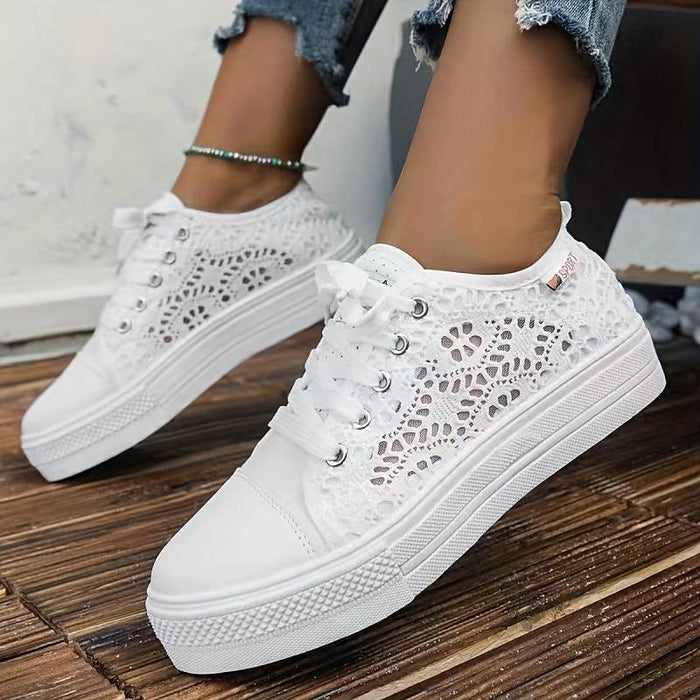 Breathable women's sneakers – unique cutout design, lightweight, for casual outings 3