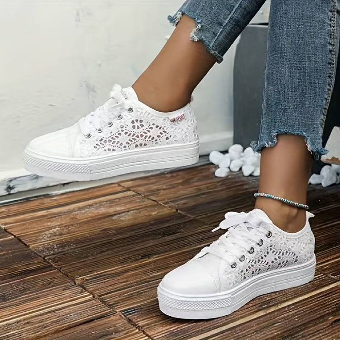 Breathable women's sneakers – unique cutout design, lightweight, for casual outings 4