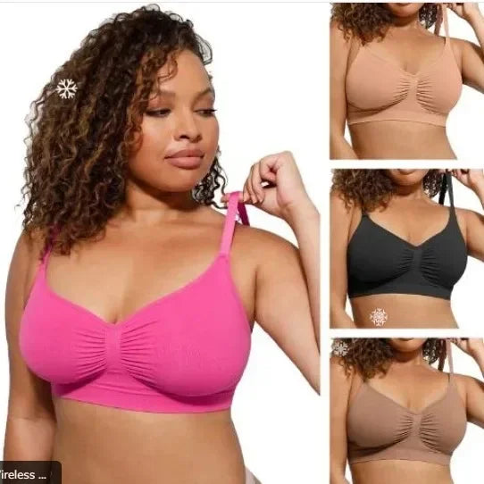 Breathable women's sports bra - ruched front, knit fabric, full-coverage, for yoga and running workouts