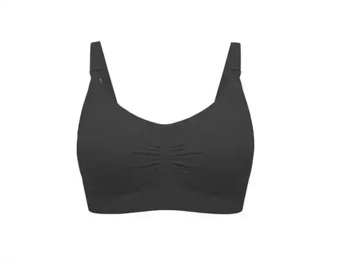 Breathable women's sports bra - ruched front, knit fabric, full-coverage, for yoga and running workouts