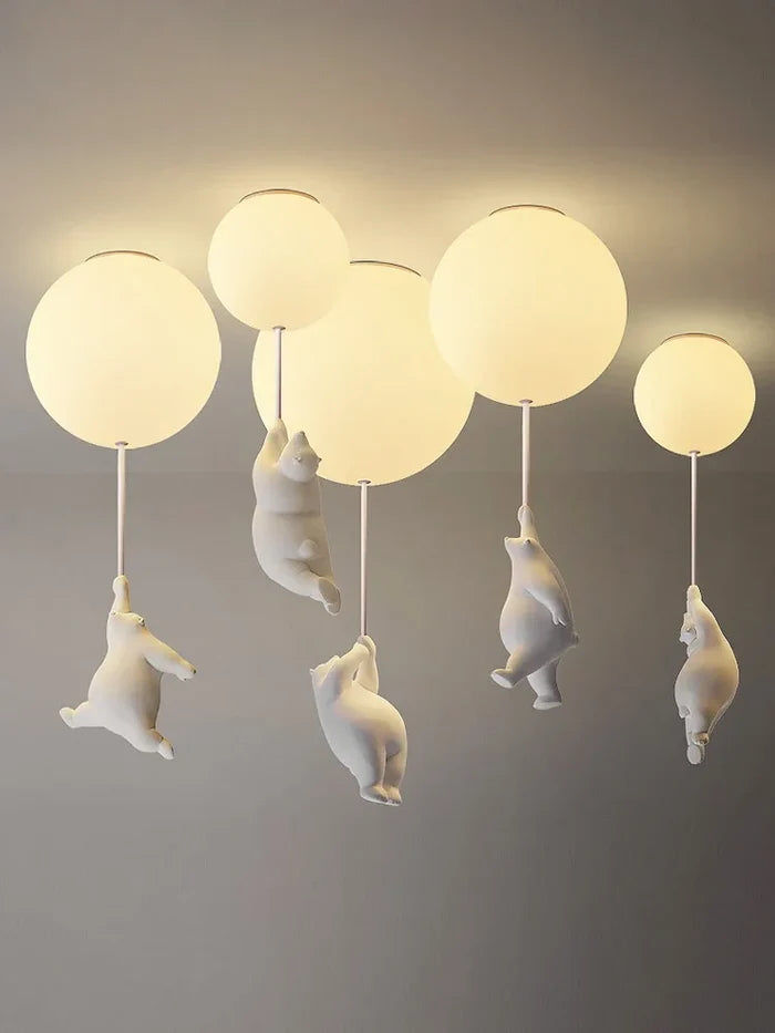 Ceiling Light Bear Cartoon Acrylic Spheres – Kids Room Chandelier, Nursery Decor, TikTok Viral 2026 Gift