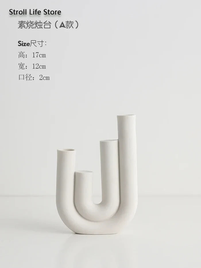 Ceramic Candle Holders Set Of 3 White Nordic Minimalist Candle Stands Fall 2025 Modern Centerpiece Gift