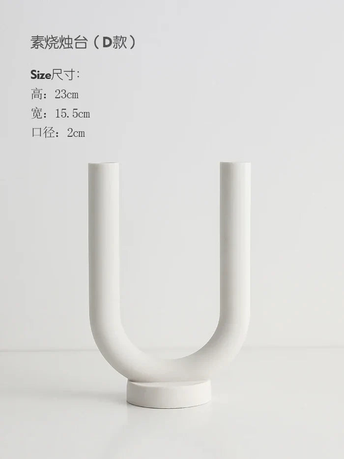 Ceramic Candle Holders Set Of 3 White Nordic Minimalist Candle Stands Fall 2025 Modern Centerpiece Gift