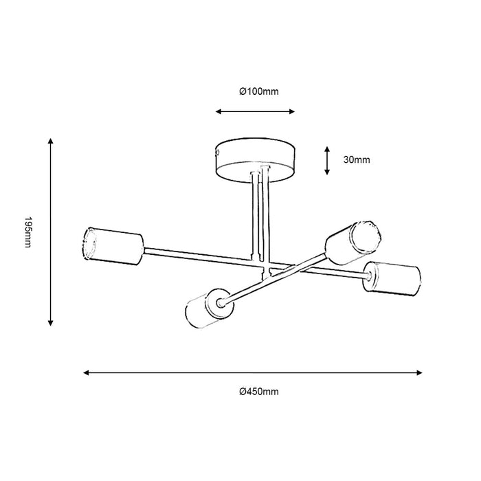 Chanin 4 Light Semi-Flush