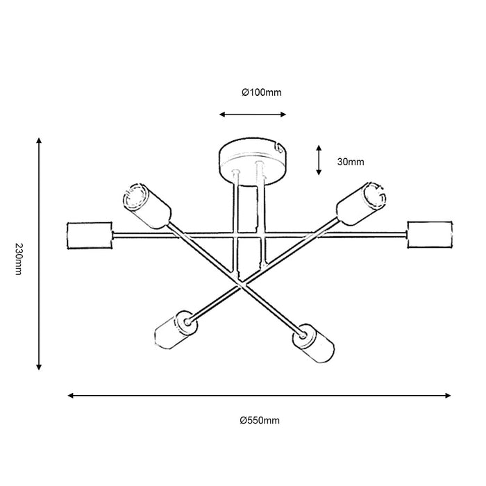 Chanin 6 Light Semi-Flush