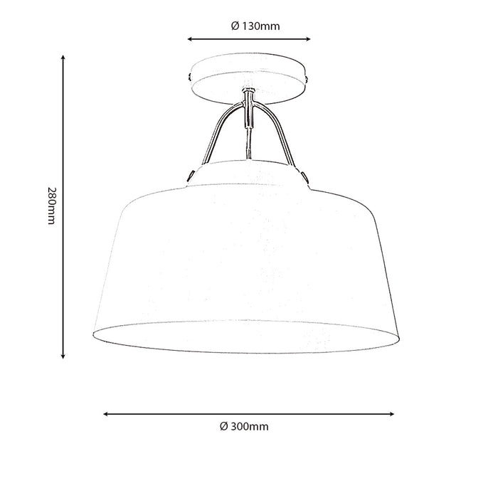 CLERMONT SEMI FLUSH IVORY