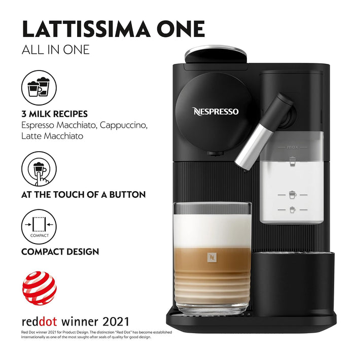Coffee Maker 19 Bar Capsule Espresso Machine Automatic Milk Frother Black — view 2
