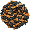 Cole's Blazing Hot Blend Wild Bird Seed, 5, or 10-lb bag, featuring a pile of sunflower seeds, perfect for attracting birds and deterring squirrels.