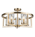 Costello 5 Light Semi Flush Antique Brass