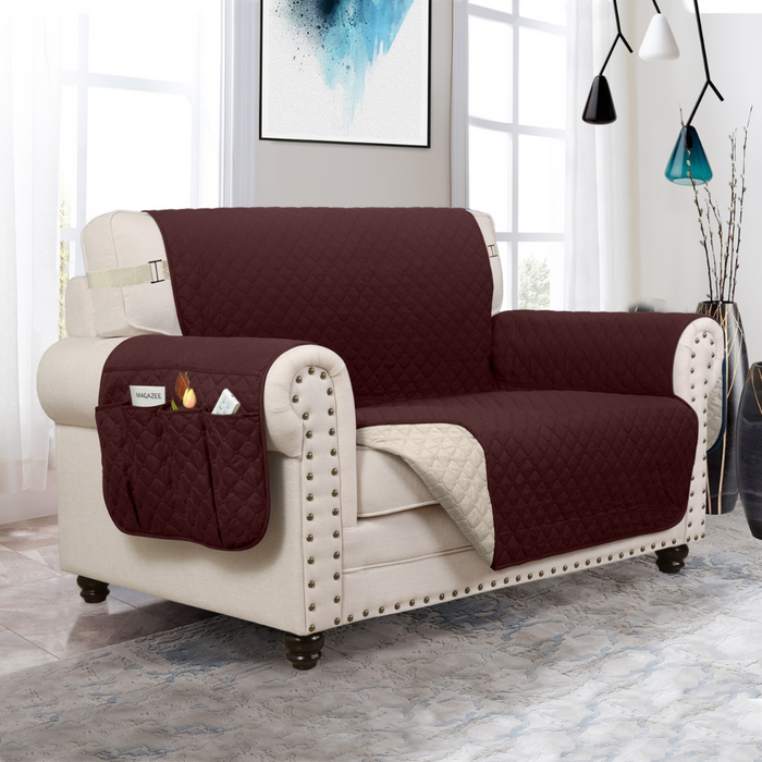 Brown / Beige / Loveseat (58 IN X 40 IN X 14 IN)