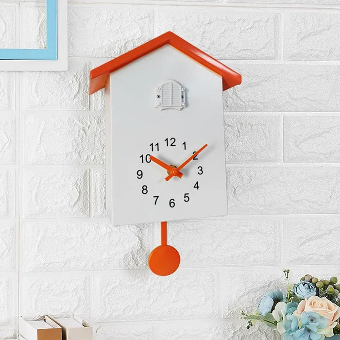 Cuckoo Wall Clock 20x25cm Muted Green Modern Hanging Home Clock Fall 2025 Whimsical Quartz Pendulum Gift