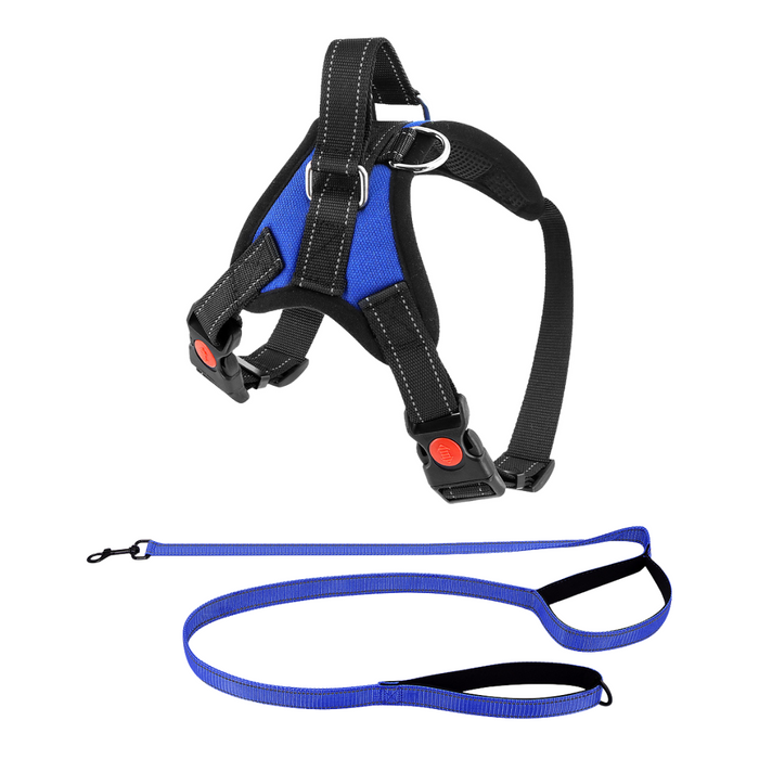Sea Blue / Extra-Small (5-15 LB) (2-7 KG) / Harness + Leash
