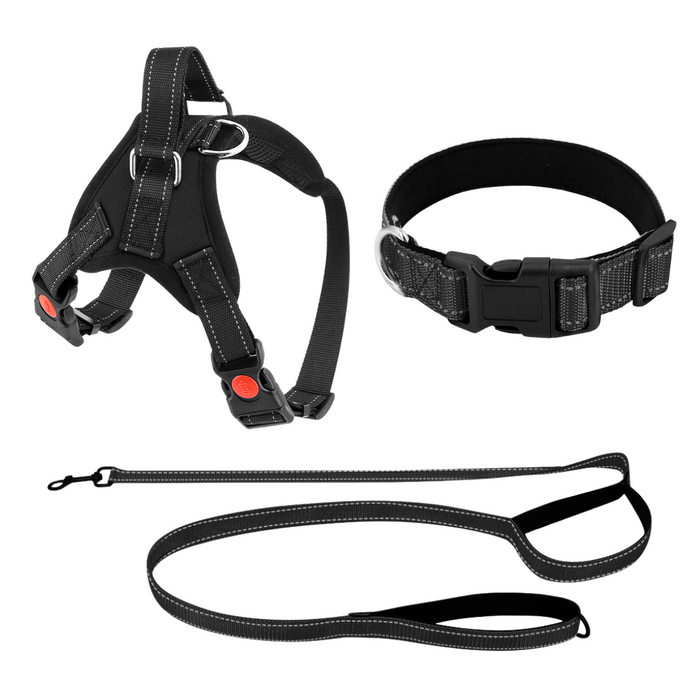 K9 Black / Extra-Small (5-15 LB) (2-7 KG) / Harness + Leash + Collar