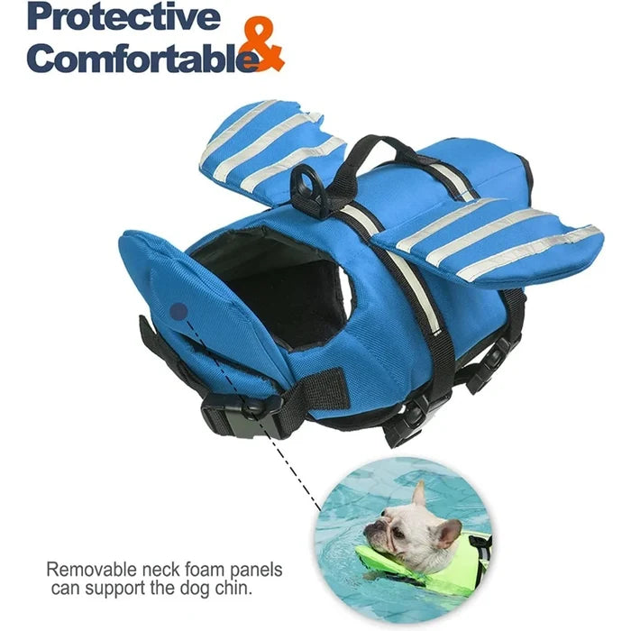 Dog Life Jacket with Chin Float & Rescue Handle – Reflective Adjustable Oxford Swimming Vest All Sizes 2026