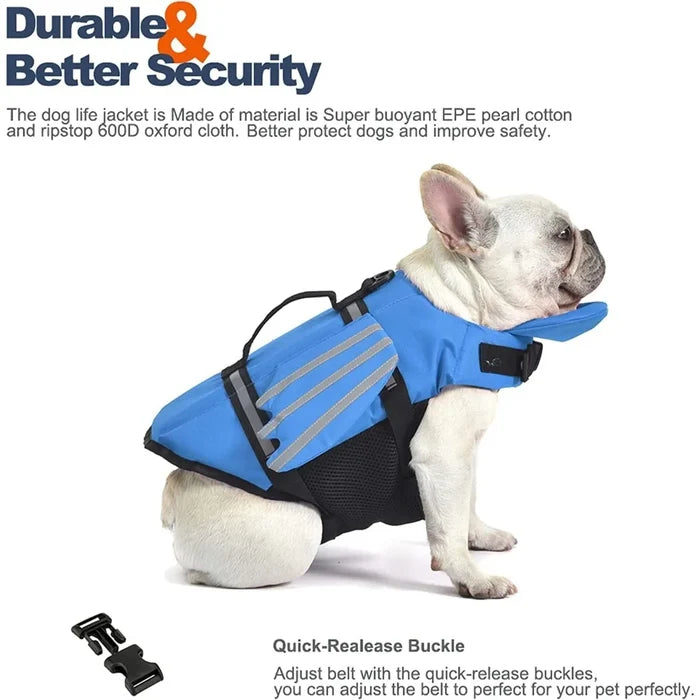 Dog Life Jacket with Chin Float & Rescue Handle – Reflective Adjustable Oxford Swimming Vest All Sizes 2026