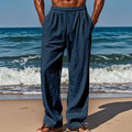 Drawstring Casual Beach Trousers - Loose Comfortable Solid Color Pants for Summer