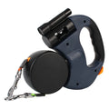Dual Dog Leash 3m Retractable with Flashlight & Waste Bag Box, Auto-Extend Traction Rope