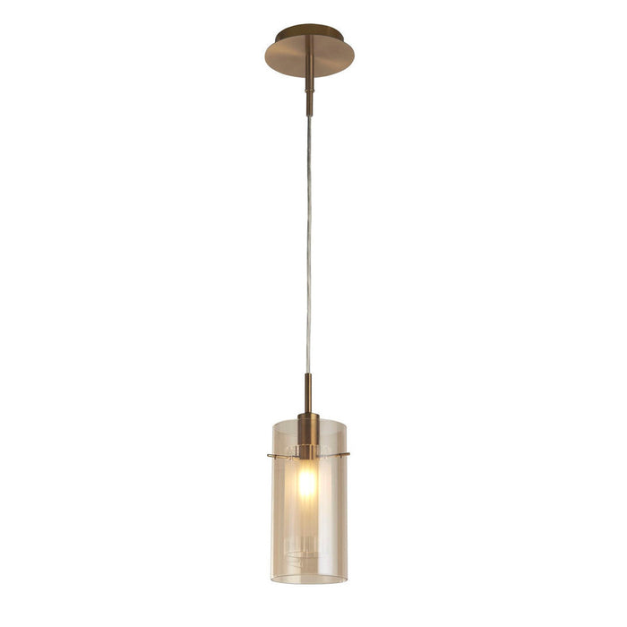 DUO III Pendant - Bronze Metal & Champagne Glass