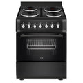 Electric Cooker 62L Oven 4 Hotplates Freestanding 60cm Matte Black