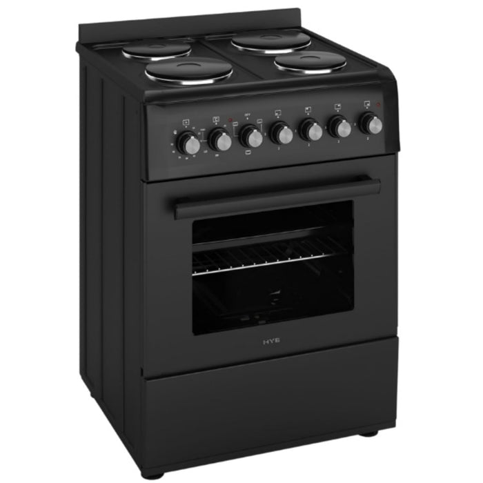 Electric Cooker 62L Oven 4 Hotplates Freestanding 60cm Matte Black — view 5