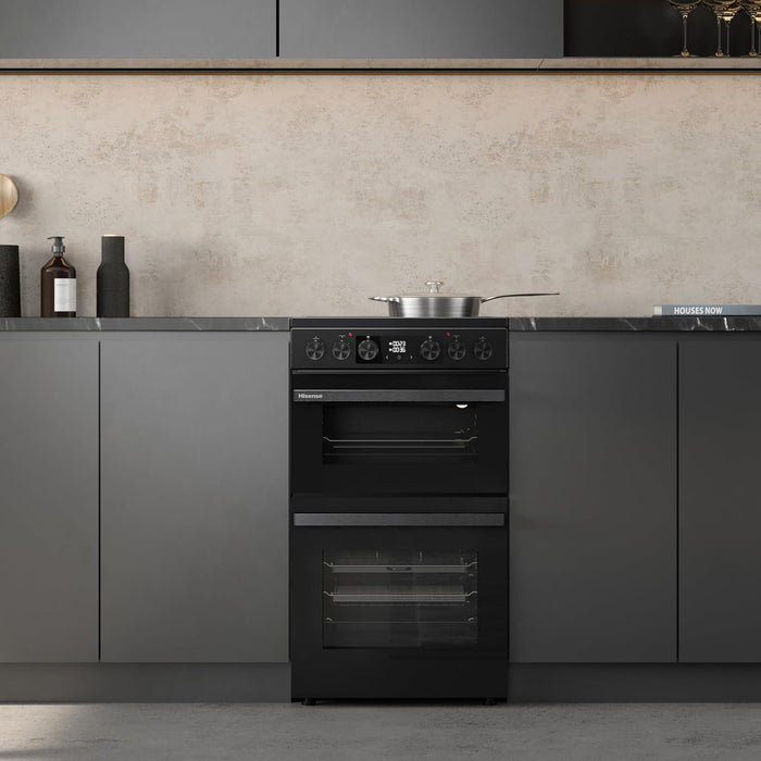 Electric Cooker 69L/43L Double Oven Air Fry Mode Ceramic Hob Black — view 2