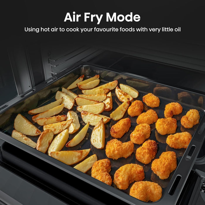 Electric Cooker 69L/43L Double Oven Air Fry Mode Ceramic Hob Black — view 7