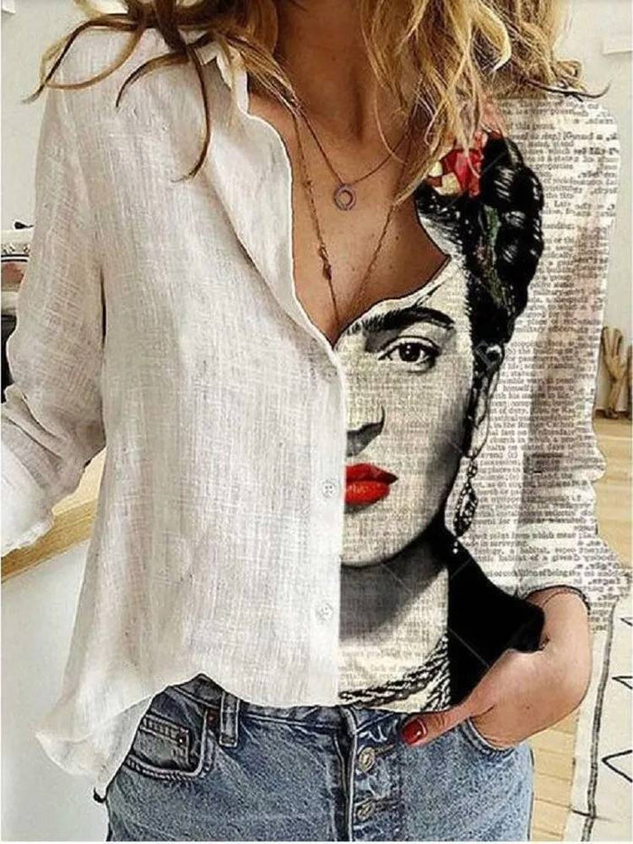 Elegant Floral Print Women's Chemise Nightgown with Long Sleeves and Relaxed Fit in White-2